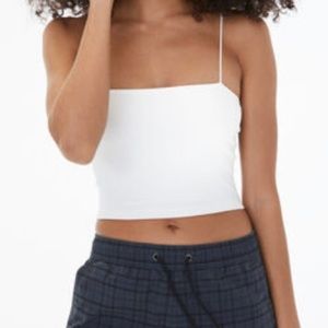 white cropped tank